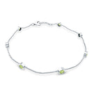 Bezel Set Seven Stone Peridot Station Bracelet AAA - Rosec Jewels