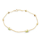 Bezel Set Seven Stone Peridot Station Bracelet AAA - Rosec Jewels
