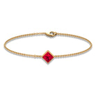 0.8 Carat Princess Cut Ruby Birthstone Bracelet AAA - Rosec Jewels