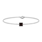 Genuine 1.4 Carat Princess Cut Garnet Solitaire Chain Bracelet AAA - Rosec Jewels