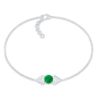 Genuine Emerald and Diamond Chain Bracelet For Her AAA - Rosec Jewels