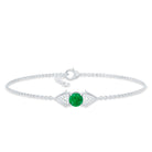 Genuine Emerald and Diamond Chain Bracelet For Her AAA - Rosec Jewels