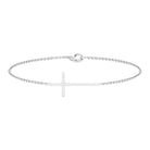Rosec Jewels-Surface Prong Set Diamond Cross Chain Bracelet