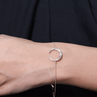 Certified Diamond Moon Chain Bracelet Natural - ( HI-SI ) - Rosec Jewels