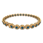 Bezel Set London Blue Topaz Tennis Bracelet for Women AAA - Rosec Jewels
