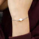 7.4 Carat Freshwater Pearl Solitaire Bolo Bracelet for Women AAA - Rosec Jewels