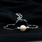 7.4 Carat Freshwater Pearl Solitaire Bolo Bracelet for Women AAA - Rosec Jewels