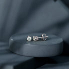 Rosec Jewels-4X4 MM Round Cut Diamond Solitaire Stud Earrings in 4 Prong Setting for Women