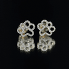 Moissanite Paw Print Earrings With Certificate D-VS1 - Rosec Jewels