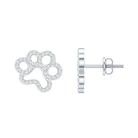 Moissanite Paw Print Earrings With Certificate D-VS1 - Rosec Jewels