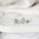 Moissanite Paw Print Earrings With Certificate D-VS1 - Rosec Jewels
