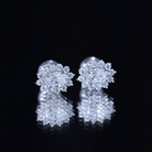 Certified Oval Shaped Lab Grown Diamond Halo Stud Earrings Lab - ( EF-VS ) - Rosec Jewels