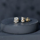 Certified Lab Grown Diamond Dog Paw Stud Earrings Lab - ( EF-VS ) - Rosec Jewels
