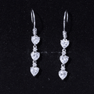 Certified Lab Heart Shaped Diamond Fish Hook Dangle Earrings Lab - ( EF-VS ) - Rosec Jewels