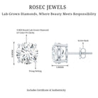 Rosec Jewels-4 Carat Lab Grown Diamond Stud Earrings with IGI Certificate