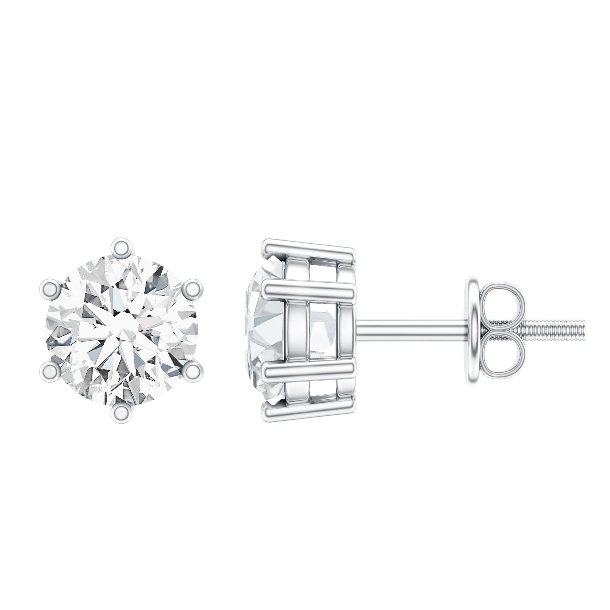 Rosec Jewels-IGI Certified 2 Carat Lab Grown Diamond Solitaire Stud Earrings