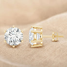IGI Certified 4 Carat Lab Grown Diamond Solitaire Studs Lab - ( E-VS1 ) - Rosec Jewels