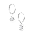Rosec Jewels-1/2 CT Sunburst Dangle Earrings with Diamond Cluster