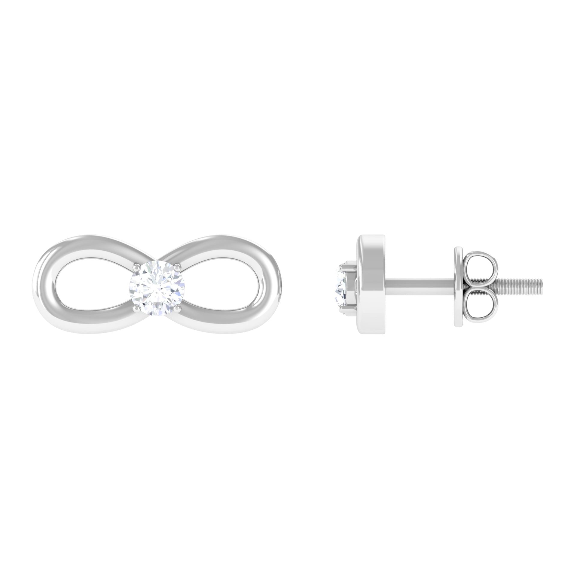 Infinity Stud Earrings for Women with Moissanite