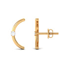 Certified Moissanite Curved Stud Earrings D-VS1 - Rosec Jewels