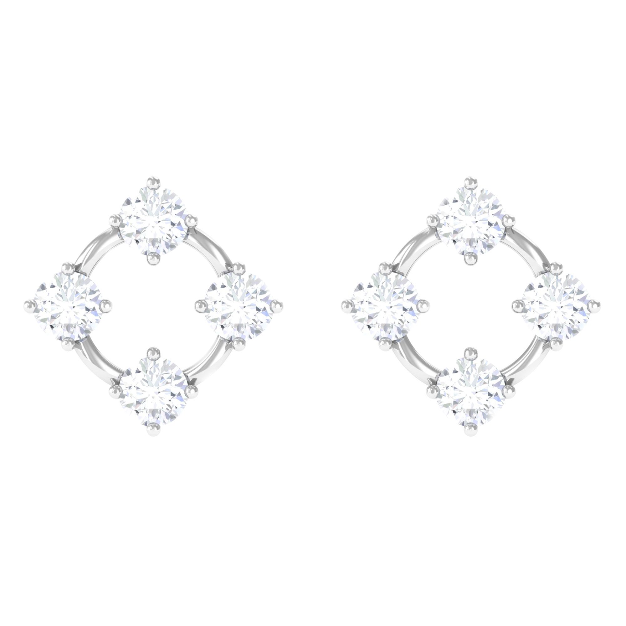 Rosec Jewels-1/2 CT Simple Diamond Gold Stud Earrings