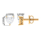 Rosec Jewels-Heart Shape Diamond Solitaire Stud Earrings