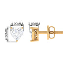 Rosec Jewels-Heart Shape Diamond Solitaire Stud Earrings