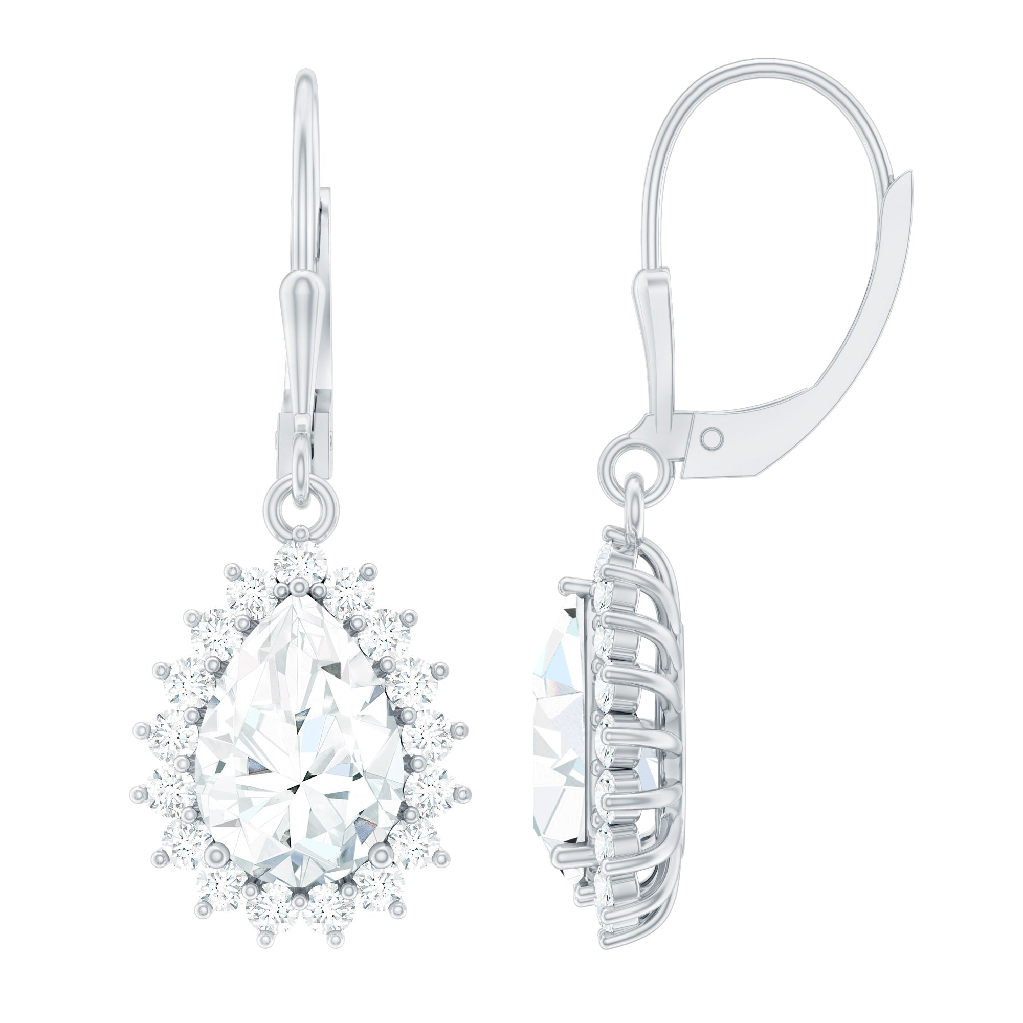 Certified Moissanite Sterling Silver Dangle Earrings for Women