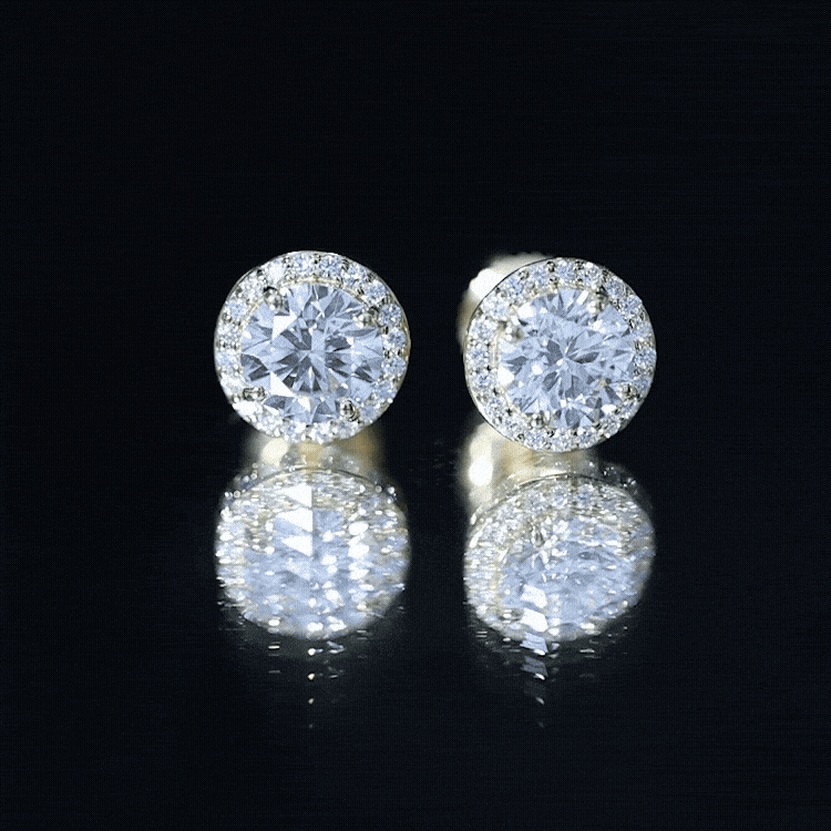 IGI Certified Round Lab Grown Diamond Bridal Stud Earrings Lab - ( E-VS1 ) - Rosec Jewels