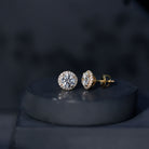 IGI Certified Round Lab Grown Diamond Bridal Stud Earrings Lab - ( E-VS1 ) - Rosec Jewels