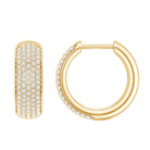 Rosec Jewels-Pave Set Lab Grown Diamond Huggie Hoop Earrings