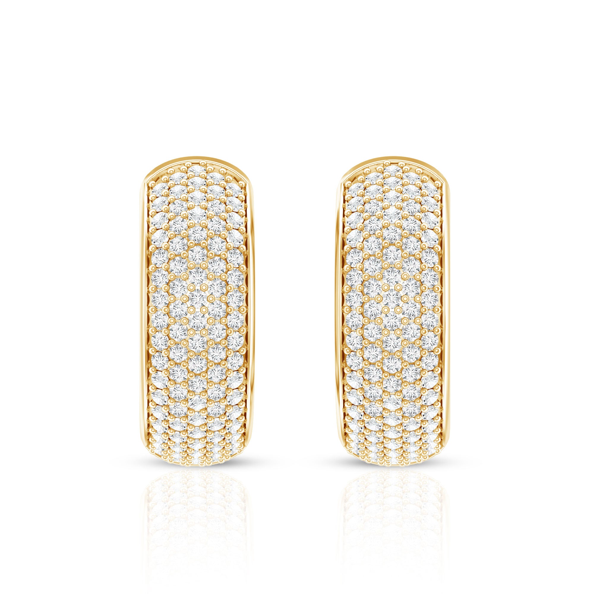 Rosec Jewels-Pave Set Lab Grown Diamond Huggie Hoop Earrings