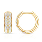 Rosec Jewels-Pave Set Lab Grown Diamond Huggie Hoop Earrings