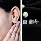 Rosec Jewels-Certified 1.7 Carat Lily Cut Lab Grown Diamond Flower Stud Earrings
