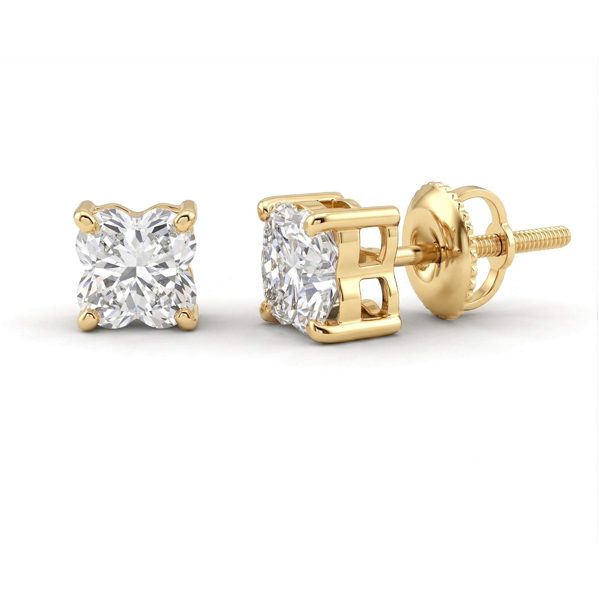 Rosec Jewels-Certified 1.7 Carat Lily Cut Lab Grown Diamond Flower Stud Earrings