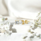 Rosec Jewels-Certified 1.7 Carat Lily Cut Lab Grown Diamond Flower Stud Earrings