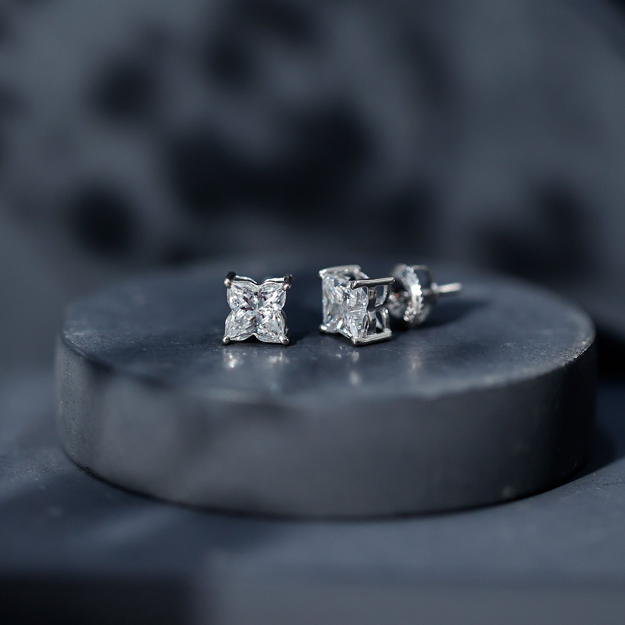 Rosec Jewels-1.7 Carat Lily Cut Certified Lab Grown Diamond Solitaire Stud Earrings