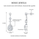 Classic Pear Shape Moissanite Bridal Dangle Earrings D-VS1 - Rosec Jewels