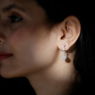Classic Pear Shape Moissanite Bridal Dangle Earrings D-VS1 - Rosec Jewels