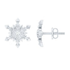 Rosec Jewels-Snowflake Stud Earrings with Bezel Set Diamond