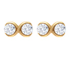 1 CT Round Cubic Zirconia Infinity Stud Earrings Zircon - ( AAAA ) - Quality - Rosec Jewels