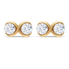 1 CT Round Cubic Zirconia Infinity Stud Earrings Zircon - ( AAAA ) - Quality - Rosec Jewels