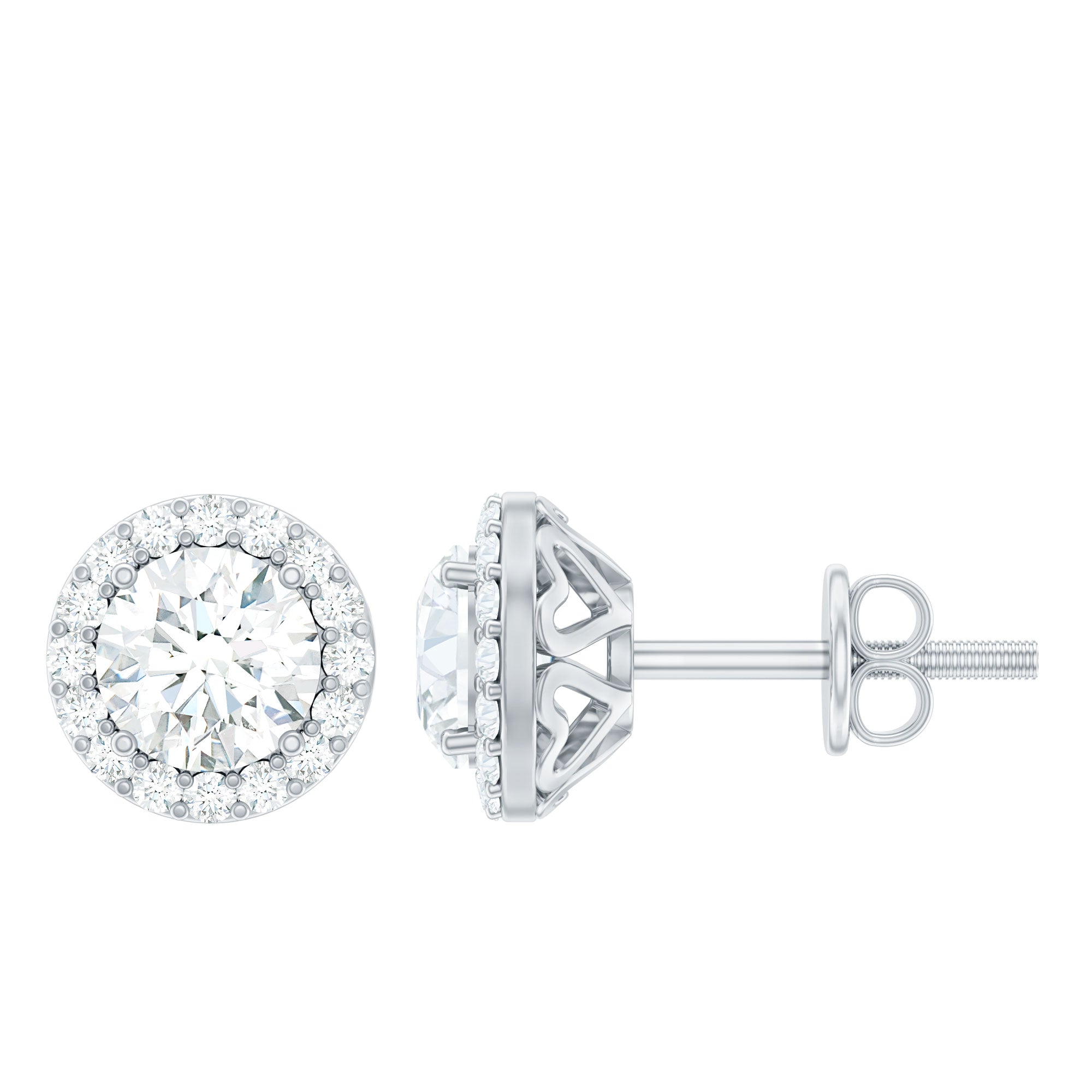 Certified 5 MM Round Cut CZ Diamond Stud Earrings in Silver