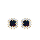 Genuine Black Opal Diamond Earrings with Screw Back AAA - Rosec Jewels