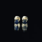 0.9 Carat Natural Black Opal Solitaire Stud Earrings with Screw Back AAA - Rosec Jewels