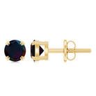 0.9 Carat Natural Black Opal Solitaire Stud Earrings with Screw Back AAA - Rosec Jewels
