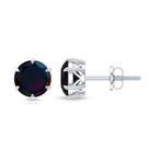6 MM Claw Set Black Opal Solitaire Stud earrings AAA - Rosec Jewels