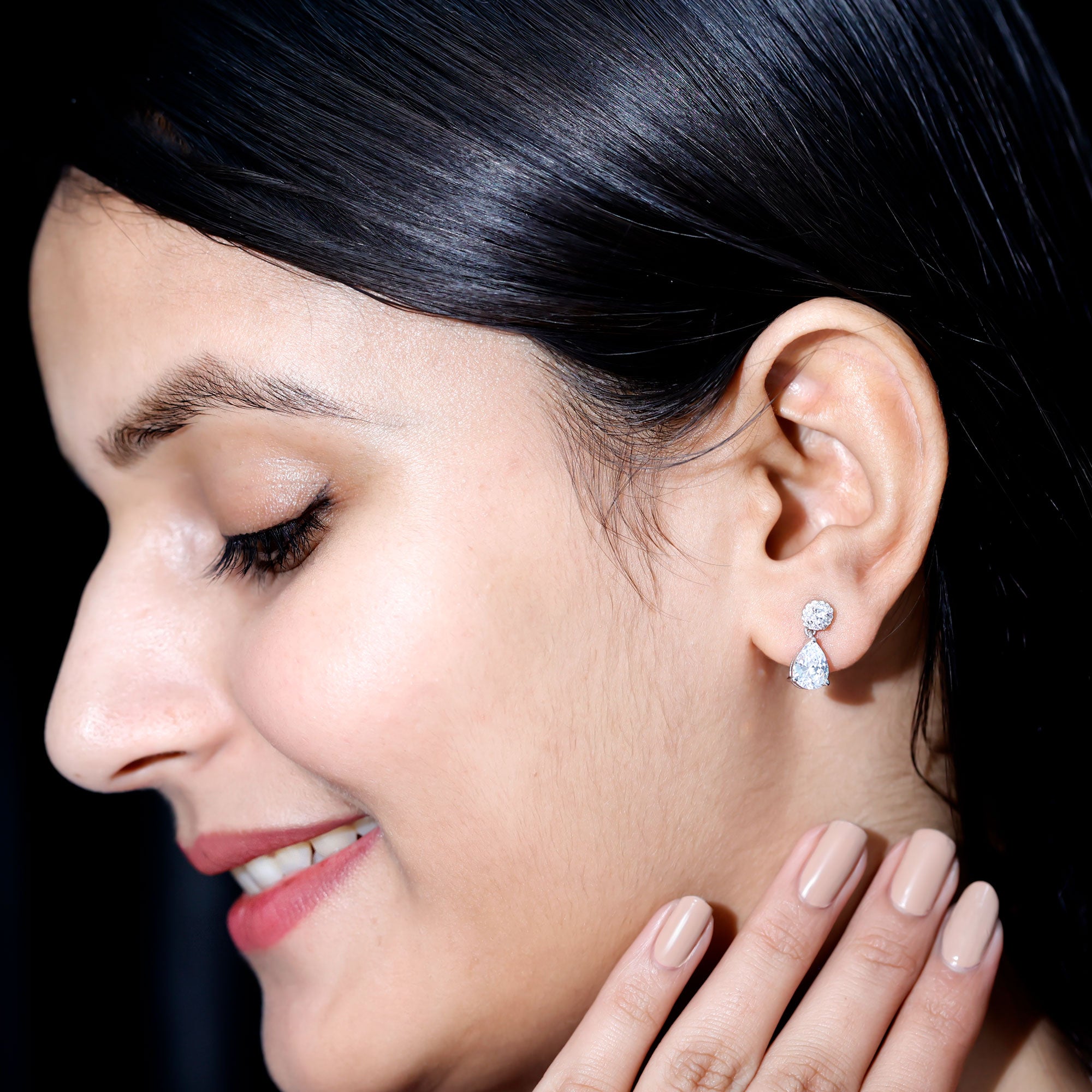Classic Zircon Bridal Drop Earrings AAAA - Rosec Jewels