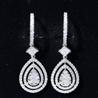 Certified Moissanite Teardrop Hoop Earrings for Women D-VS1 - Rosec Jewels