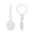 Certified Moissanite Teardrop Hoop Earrings for Women D-VS1 - Rosec Jewels